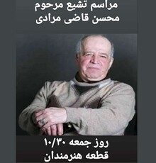 محسن قاضی مرادی در قطعه هنرمندان آرام می گیرد
