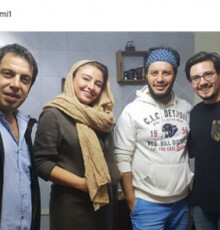 «جواد عزتی» و همسرش در کنار امیر کاظمی /عکس