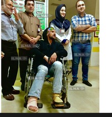 آسیب‌دیدگی امین حیایی سر صحنه «درخونگاه»/ عکس