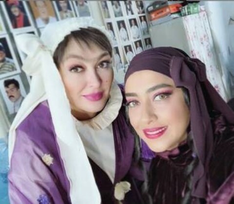 عکس | سلفی بهاره کیان‌افشار و الهام حمیدی در اتاق گریم سریالی جدید