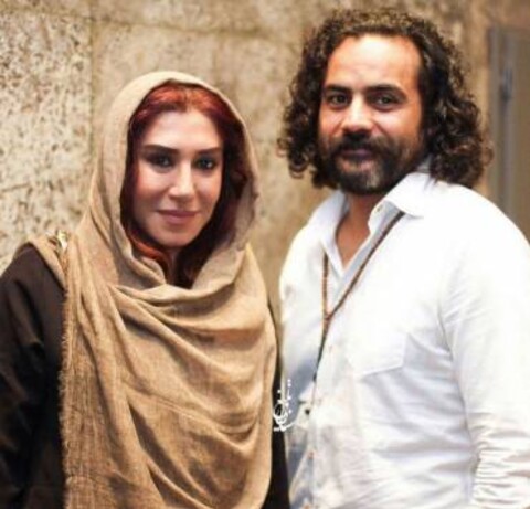 نسیم ادبی به همراه همسرش